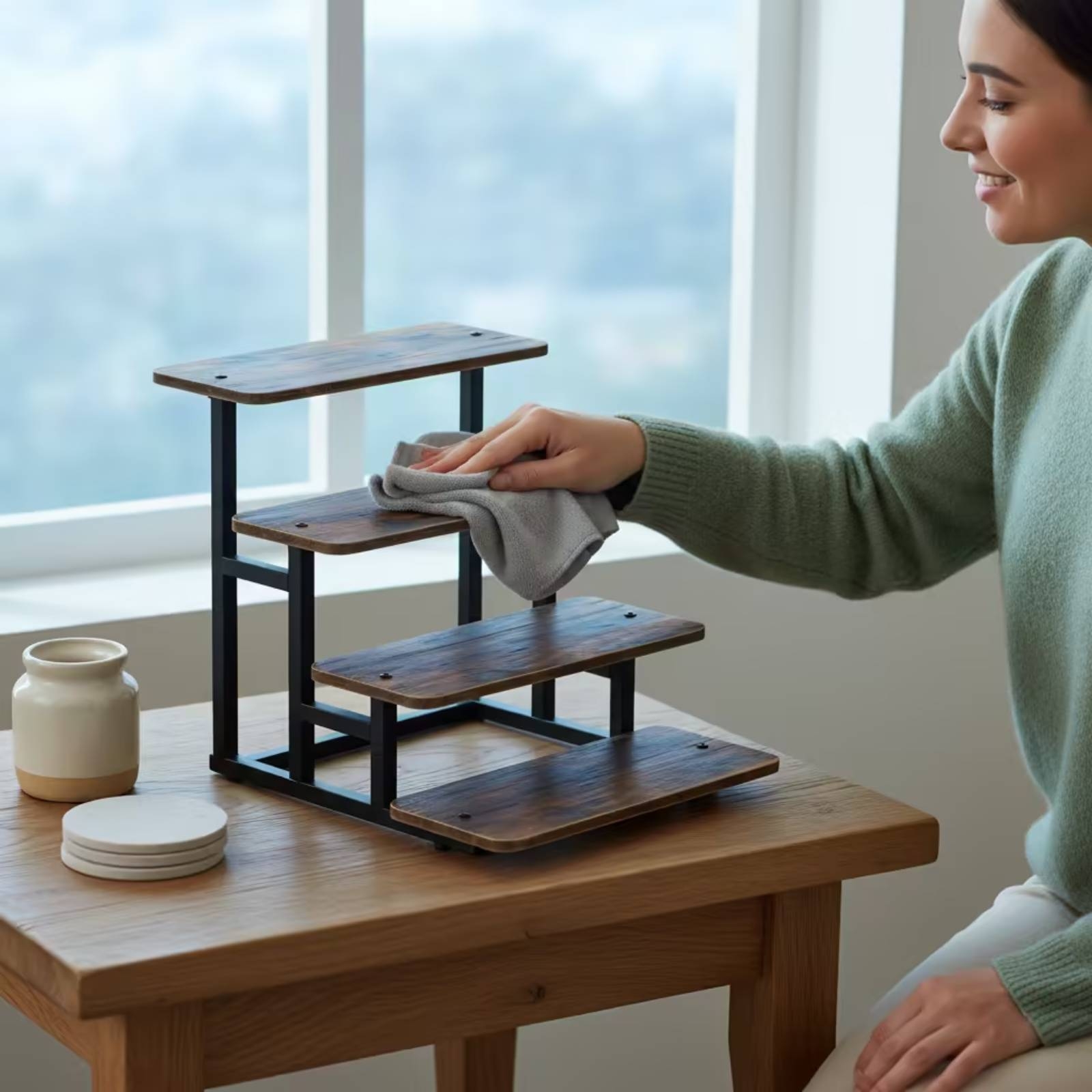 4-Tier Display Stand Tabletop  - Display Risers Set 评论和价格