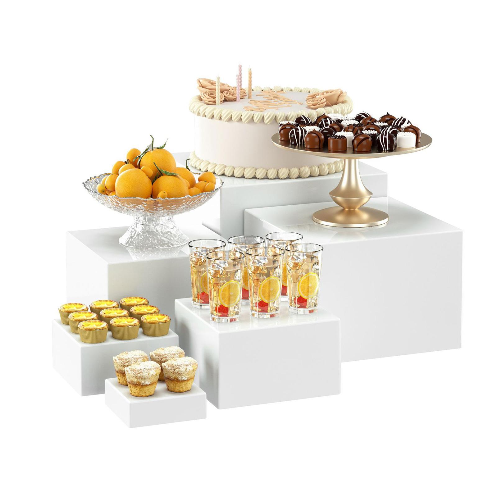 6x Acrylic Buffet Riser Desser - Display Risers Set 评论和价格