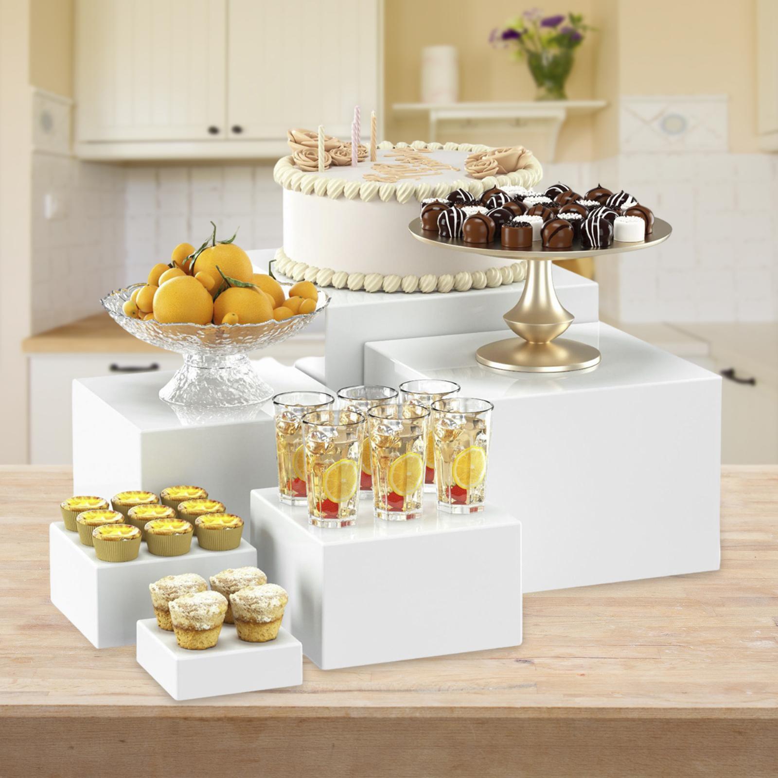 6x Acrylic Buffet Riser Desser - Display Risers Set 评论和价格