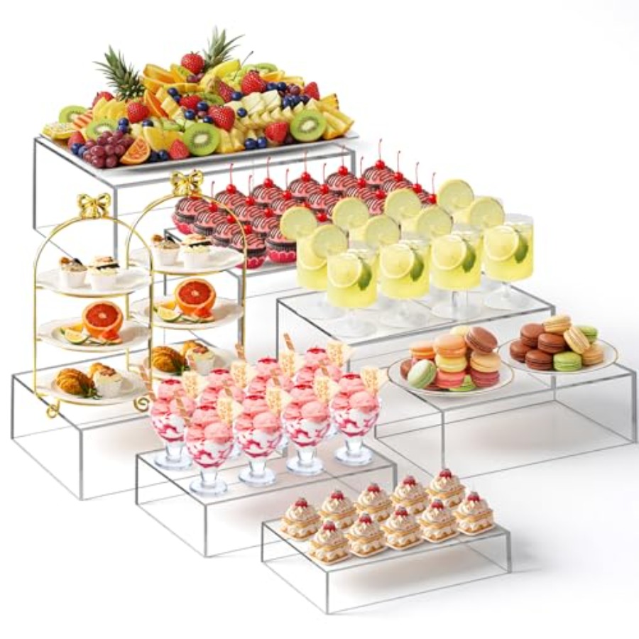 7 Pcs Extra Large Buffet Riser - Display Risers Set 评论和价格
