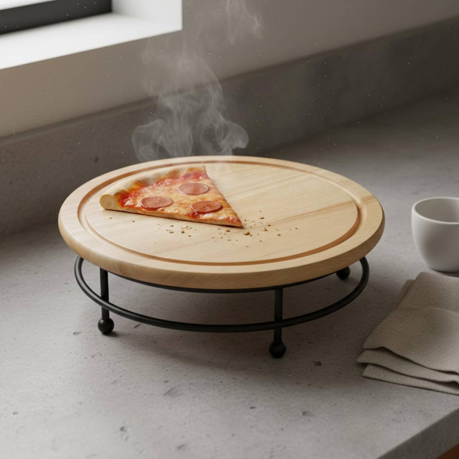 Pizza Stand Retro Design Round - Display Risers Set 评论和价格