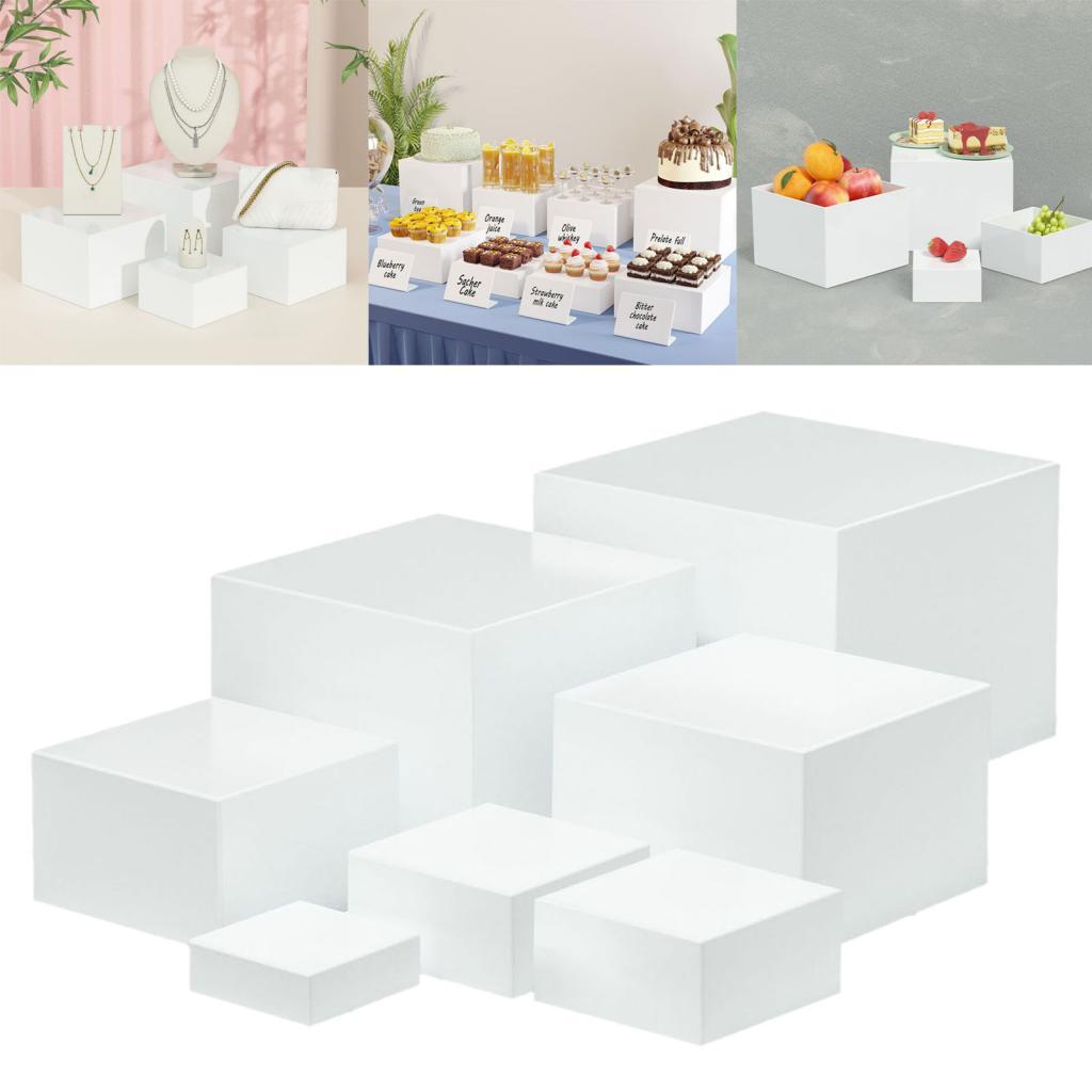 7 Pieces Acrylic Cube Display  - Display Risers Set 评论和价格