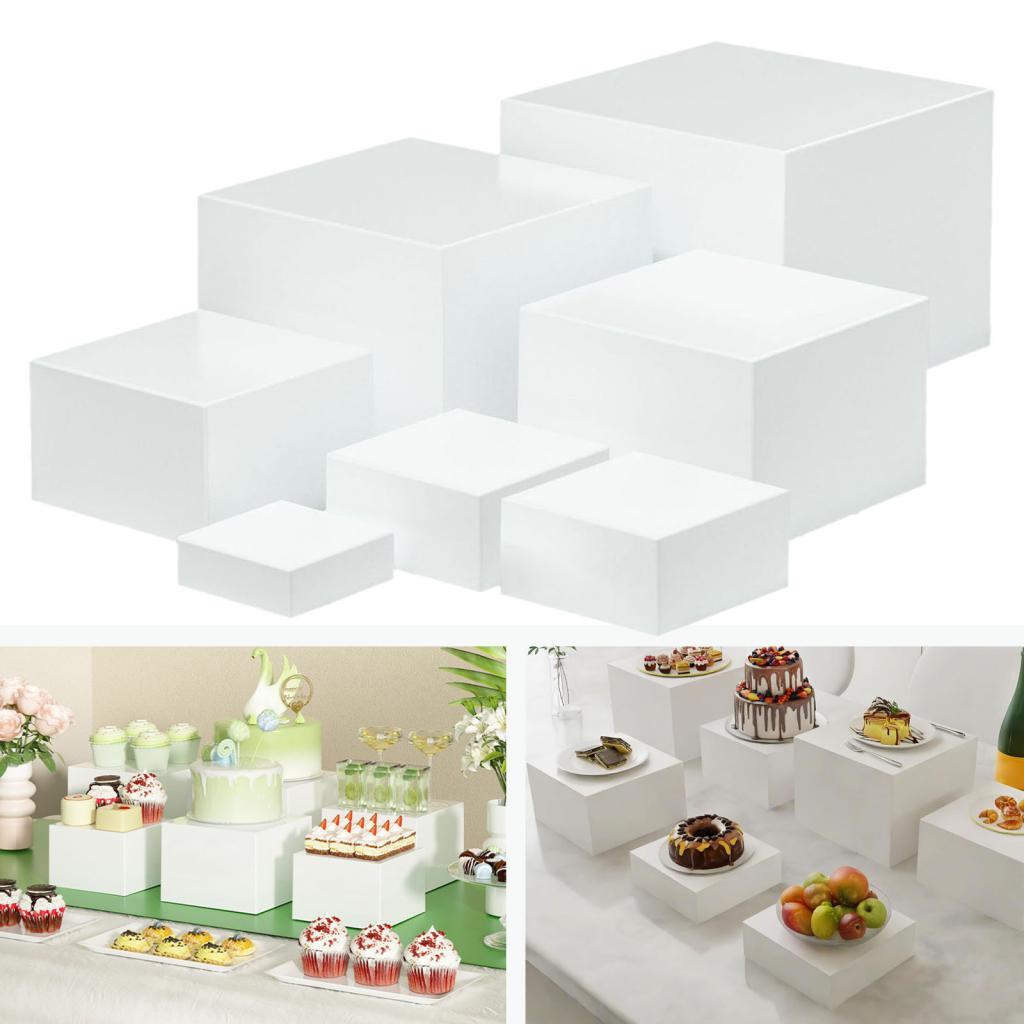 7 Pieces Acrylic Cube Display  - Display Risers Set 评论和价格