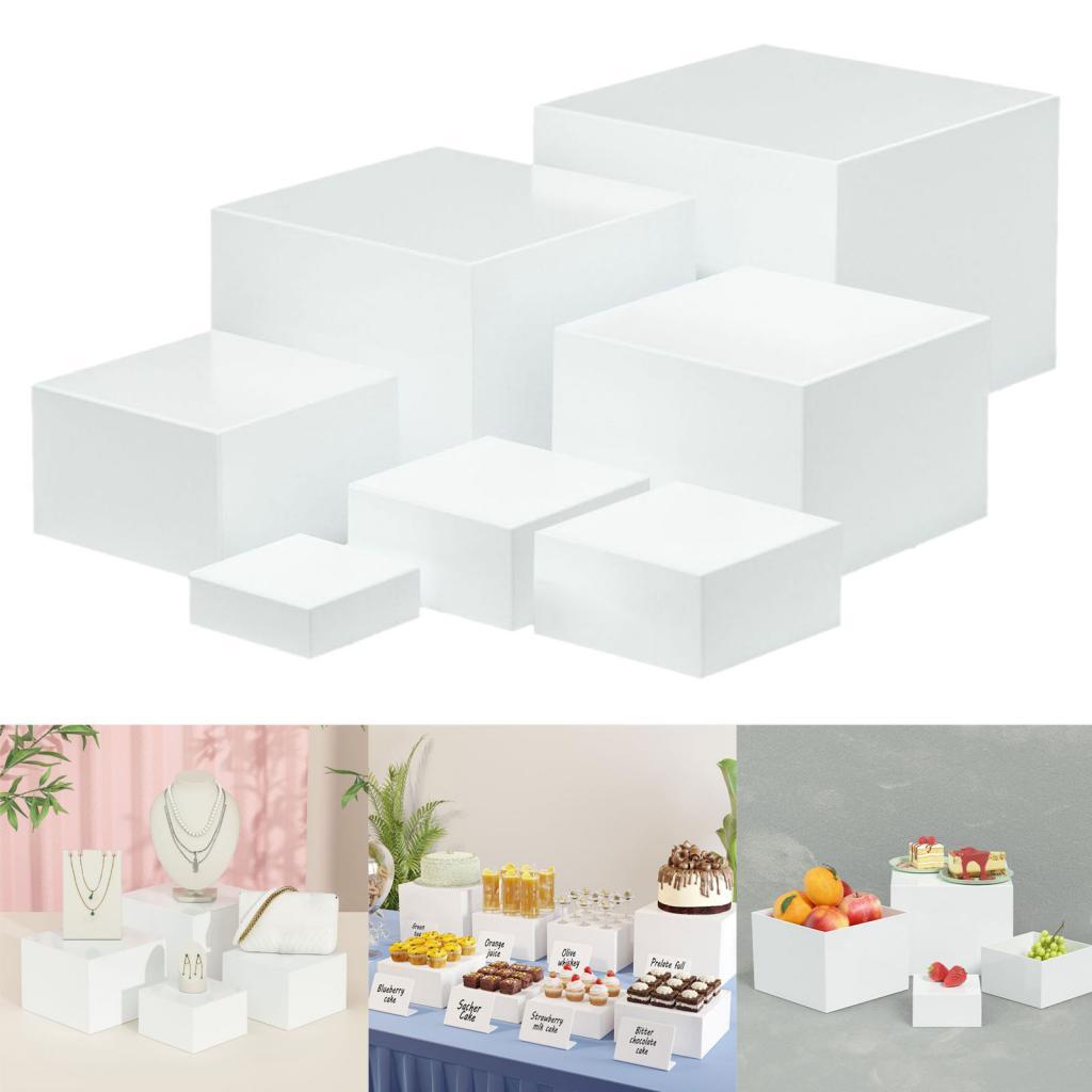 7 Pieces Acrylic Cube Display  - Display Risers Set 评论和价格