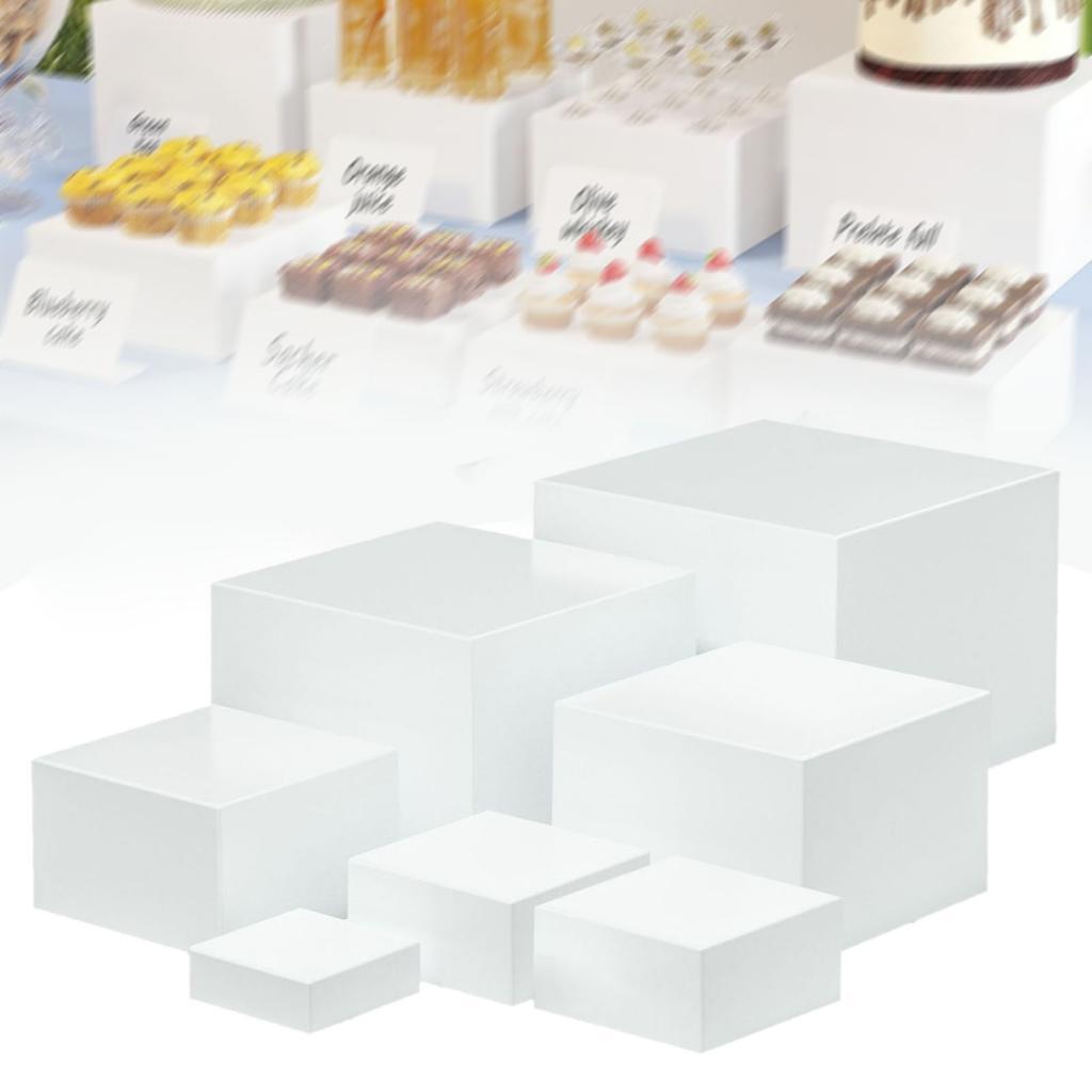 7 Pieces Acrylic Cube Display  - Display Risers Set 评论和价格