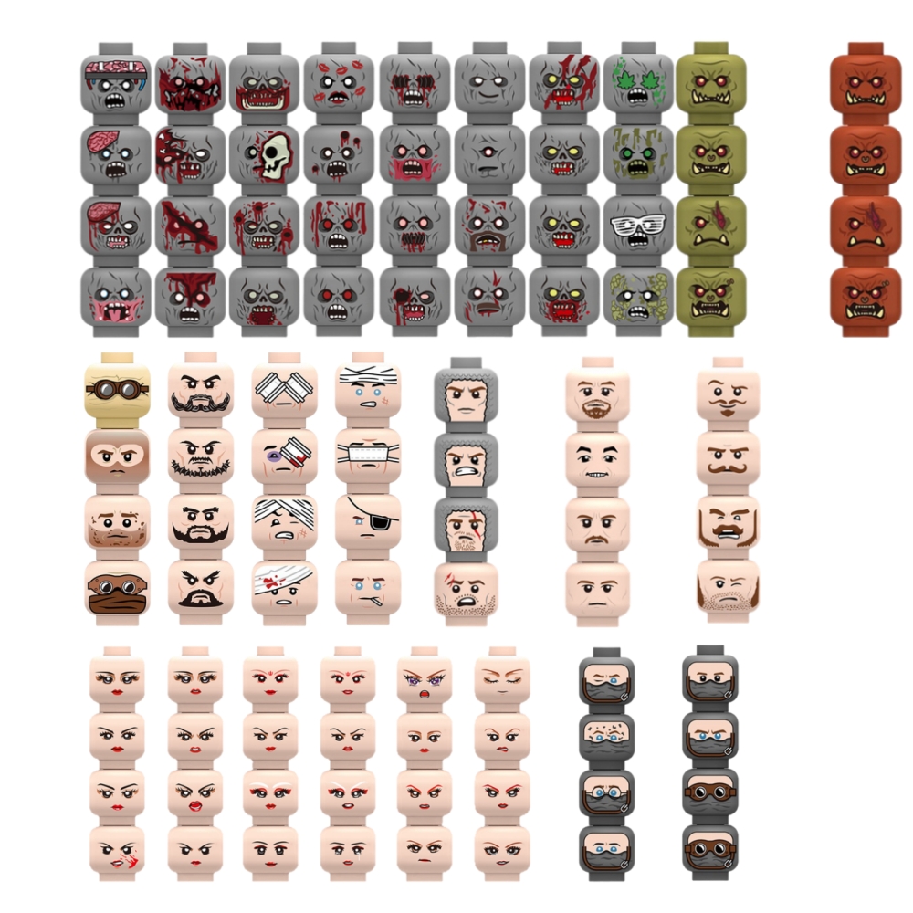 Injured Emotional Face Heads B - Lego Minifigure Holder 评论和价格