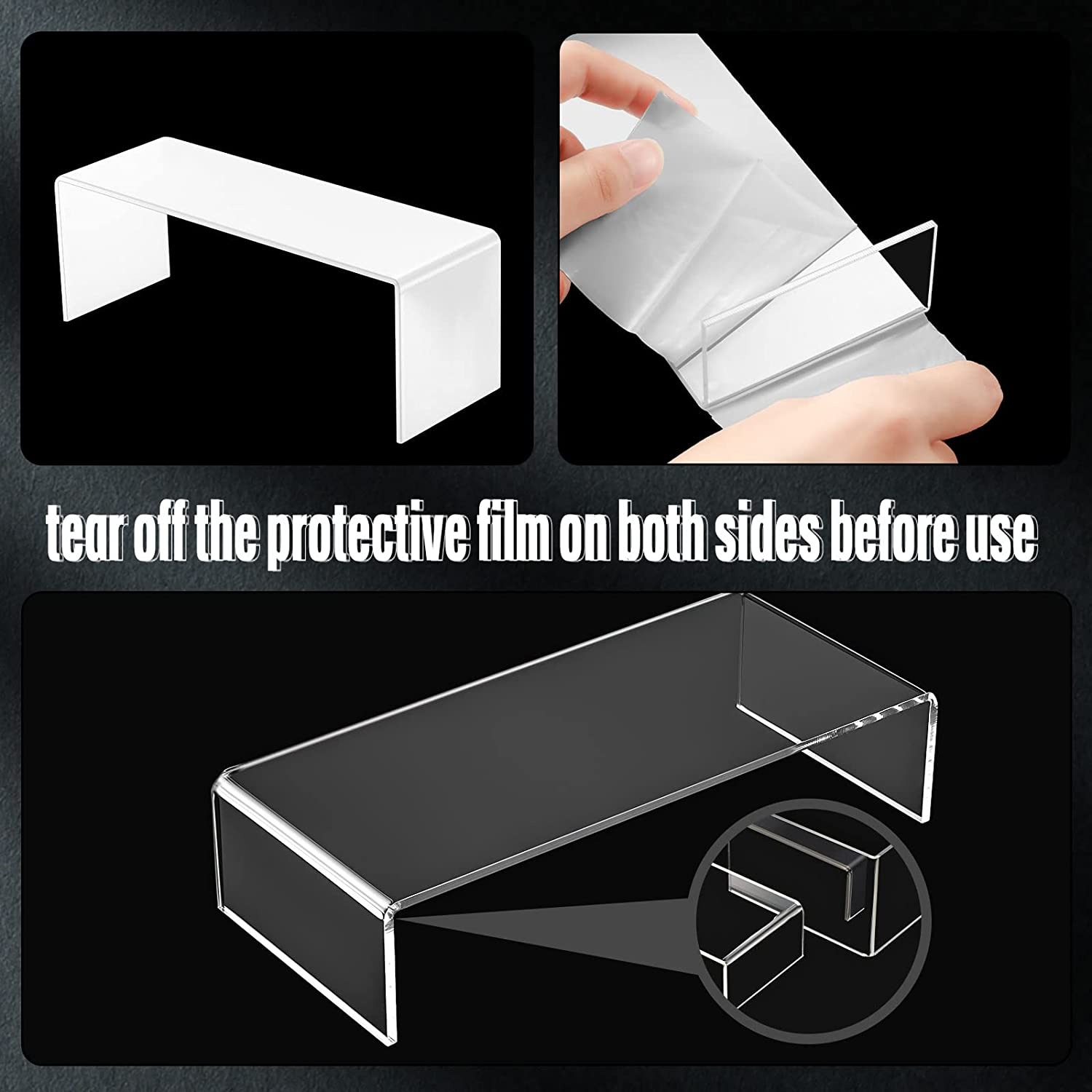 Clear Rectangular Acrylic Disp - Pop Display Shelf 评论和价格